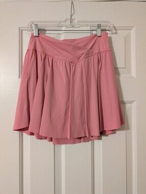 Women's Pink Flared Skort - Lightweight Pleated Style